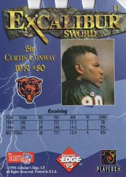 1995 Collector's Edge Excalibur - Die Cuts #11 Curtis Conway Back