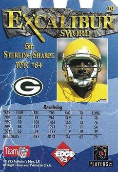 1995 Collector's Edge Excalibur - Die Cuts #29 Sterling Sharpe Back