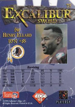 1995 Collector's Edge Excalibur - Die Cuts #75 Henry Ellard Back