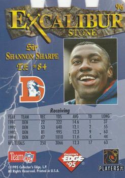 1995 Collector's Edge Excalibur - Die Cuts #96 Shannon Sharpe Back