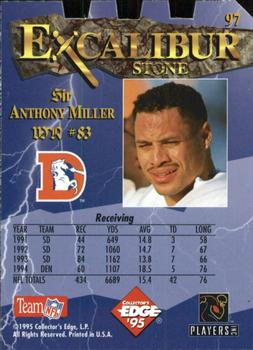 1995 Collector's Edge Excalibur - Die Cuts #97 Anthony Miller Back