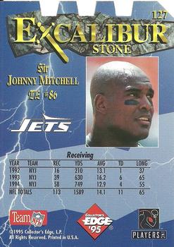 1995 Collector's Edge Excalibur - Die Cuts #127 Johnny Mitchell Back