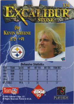 1995 Collector's Edge Excalibur - Die Cuts #134 Kevin Greene Back