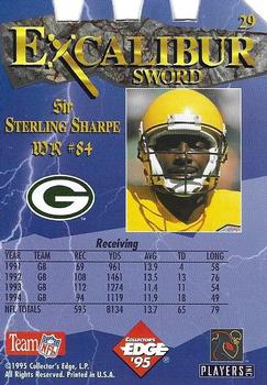 1995 Collector's Edge Excalibur - Die Cuts Sword and Stone Diamond #29 Sterling Sharpe Back