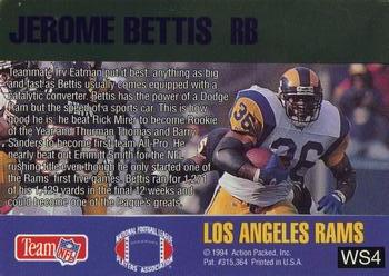 1994 Action Packed - Warp Speed #WS4 Jerome Bettis Back