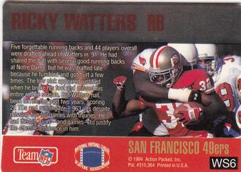 1994 Action Packed - Warp Speed #WS6 Ricky Watters Back