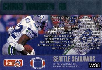 1994 Action Packed - Warp Speed #WS8 Chris Warren Back