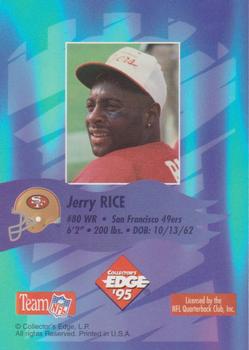 1995 Collector's Edge Excalibur - EdgeTech #NNO Jerry Rice Back