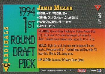 1994 Bowman #9 Jamir Miller Back