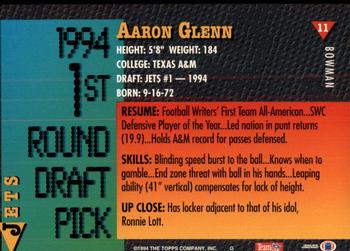 1994 Bowman #11 Aaron Glenn Back