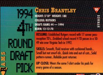 1994 Bowman #30 Chris Brantley Back