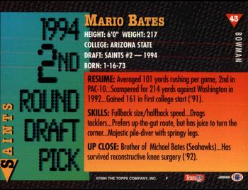 1994 Bowman #43 Mario Bates Back