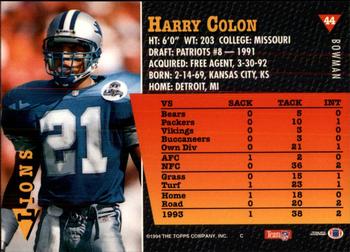 1994 Bowman #44 Harry Colon Back