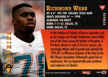 1994 Bowman #47 Richmond Webb Back