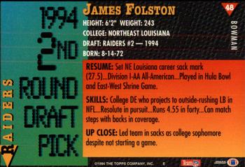 1994 Bowman #48 James Folston Back