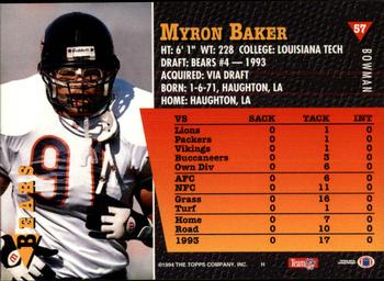 1994 Bowman #57 Myron Baker Back