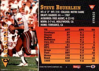 1994 Bowman #60 Steve Beuerlein Back