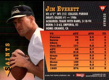 1994 Bowman #65 Jim Everett Back