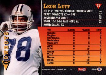 1994 Bowman #71 Leon Lett Back