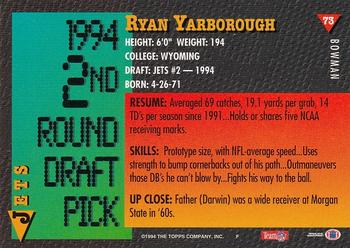1994 Bowman #73 Ryan Yarborough Back