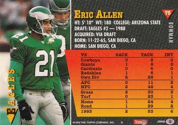 1994 Bowman #75 Eric Allen Back
