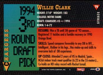 1994 Bowman #79 Willie Clark Back