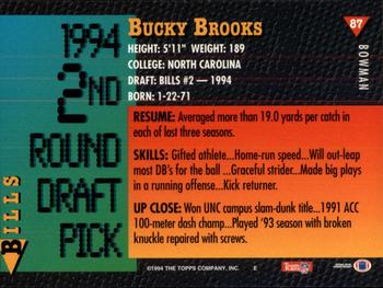 1994 Bowman #87 Bucky Brooks Back