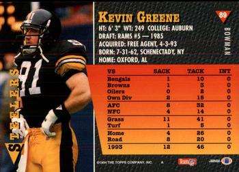 1994 Bowman #89 Kevin Greene Back