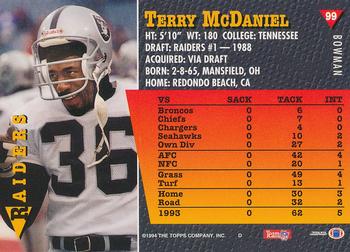 1994 Bowman #99 Terry McDaniel Back