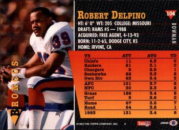 1994 Bowman #104 Robert Delpino Back