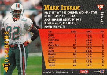 1994 Bowman #105 Mark Ingram Back