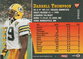 1994 Bowman #107 Darrell Thompson Back