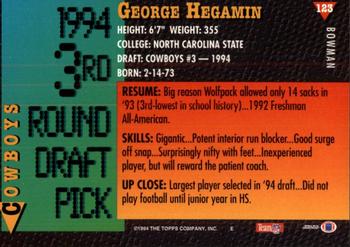 1994 Bowman #123 George Hegamin Back