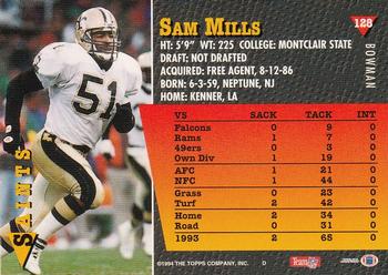 1994 Bowman #128 Sam Mills Back