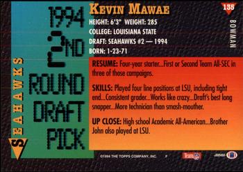 1994 Bowman #135 Kevin Mawae Back