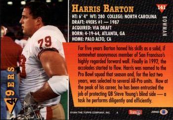 1994 Bowman #141 Harris Barton Back