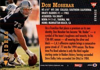 1994 Bowman #142 Don Mosebar Back