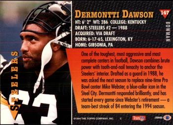1994 Bowman #147 Dermontti Dawson Back