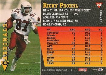 1994 Bowman #148 Ricky Proehl Back