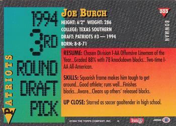 1994 Bowman #333 Joe Burch Back