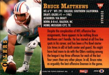 1994 Bowman #160 Bruce Matthews Back