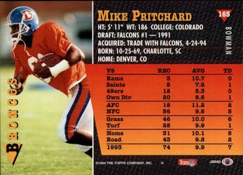 1994 Bowman #165 Mike Pritchard Back