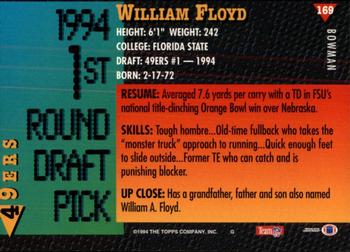 1994 Bowman #169 William Floyd Back