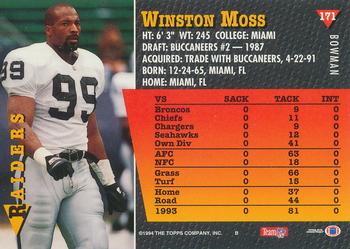 1994 Bowman #171 Winston Moss Back