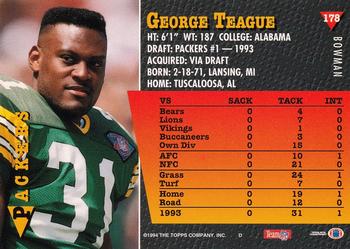 1994 Bowman #178 George Teague Back