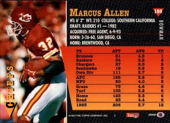 1994 Bowman #195 Marcus Allen Back