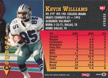 1994 Bowman #221 Kevin Williams Back