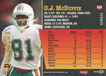 1994 Bowman #232 O.J. McDuffie Back