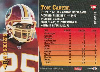 1994 Bowman #238 Tom Carter Back