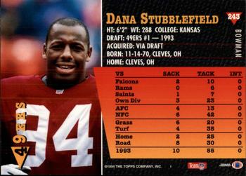 1994 Bowman #243 Dana Stubblefield Back